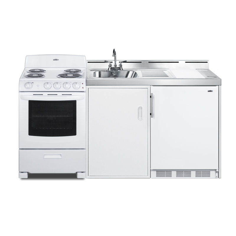 Summit Appliance 72" Wide All-In-One Kitchenette With Electric Coil ...